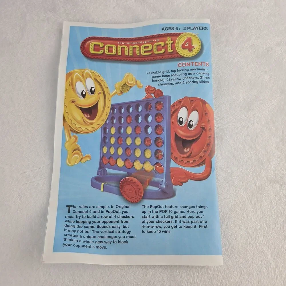 Connect 4 Board Game 2008 Hasbro MB Games Complete 3 Ways To Play